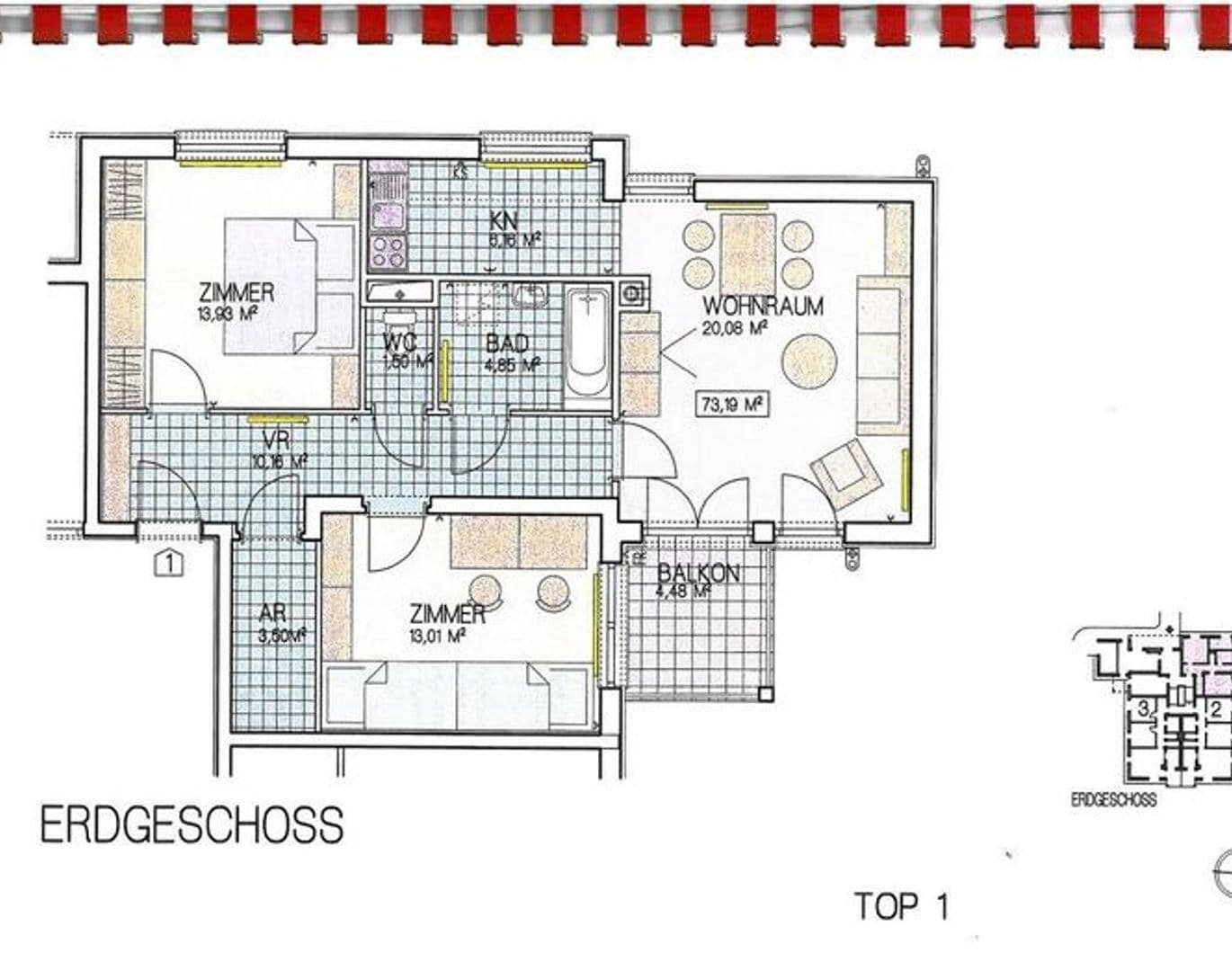 3 - Zimmer Wohnung in Ober-Piesting im Erggeschoss